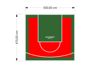 24M2/470X500CM CZERWONO-ZIELONE BOISKO DO KOSZYKÓWKI SPEEDSPORT HEXA POWER PRO