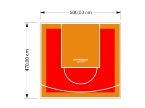 24M2/470X500CM CZERWONO-POMARAŃCZOWE BOISKO DO KOSZYKÓWKI SPEEDSPORT HEXA POWER PRO