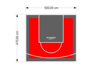 24M2/470X500CM CZERWONO-GRAFITOWE BOISKO DO KOSZYKÓWKI SPEEDSPORT HEXA POWER PRO