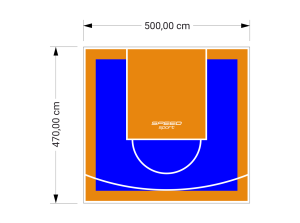 24M2/470X500CM NIEBIESKO-POMARAŃCZOWE BOISKO DO KOSZYKÓWKI SPEEDSPORT HEXA POWER PRO