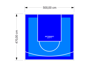 24M2/470X500CM BŁĘKITNO-NIEBIESKIE BOISKO DO KOSZYKÓWKI SPEEDSPORT HEXA POWER PRO