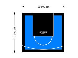 24M2/470X500CM BŁĘKITNO-CZARNE BOISKO DO KOSZYKÓWKI SPEEDSPORT HEXA POWER PRO
