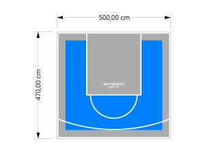 24M2/470X500CM BŁĘKITNO-SZARE BOISKO DO KOSZYKÓWKI SPEEDSPORT HEXA POWER PRO