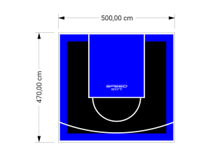 24M2/470X500CM CZARNO-NIEBIESKIE BOISKO DO KOSZYKÓWKI SPEEDSPORT HEXA POWER PRO