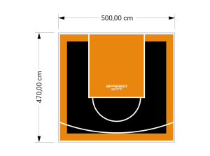 24M2/470X500CM CZARNO-POMARAŃCZOWE BOISKO DO KOSZYKÓWKI SPEEDSPORT HEXA POWER PRO