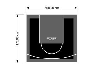 24M2/470X500CM CZARNO-GRAFITOWE BOISKO DO KOSZYKÓWKI SPEEDSPORT HEXA POWER PRO