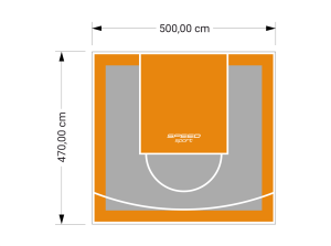 24M2/470X500CM SZARO-POMARAŃCZOWE BOISKO DO KOSZYKÓWKI SPEEDSPORT HEXA POWER PRO