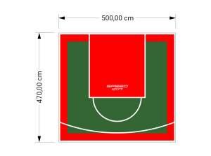 24M2/470X500CM ZIELONO-CZERWONE BOISKO DO KOSZYKÓWKI SPEEDSPORT HEXA POWER PRO