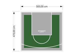 24M2/470X500CM ZIELONO-SZARE BOISKO DO KOSZYKÓWKI SPEEDSPORT HEXA POWER PRO