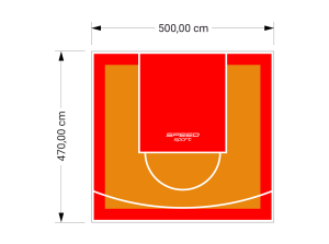 24M2/470X500CM POMARAŃCZOWO-CZERWONE BOISKO DO KOSZYKÓWKI SPEEDSPORT HEXA POWER PRO