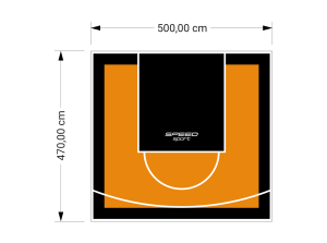 24M2/470X500CM POMARAŃCZOWO-CZARNE BOISKO DO KOSZYKÓWKI SPEEDSPORT HEXA POWER PRO