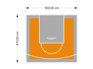 24M2/470X500CM POMARAŃCZOWO-SZARE BOISKO DO KOSZYKÓWKI SPEEDSPORT HEXA POWER PRO