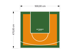 24M2/470X500CM POMARAŃCZOWO-ZIELONE BOISKO DO KOSZYKÓWKI SPEEDSPORT HEXA POWER PRO