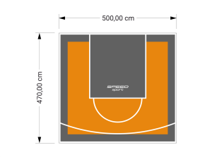 24M2/470X500CM POMARAŃCZOWO-GRAFITOWE BOISKO DO KOSZYKÓWKI SPEEDSPORT HEXA POWER PRO