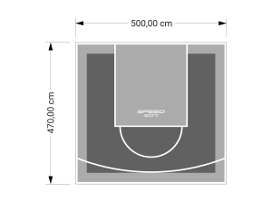 24M2/470X500CM GRAFITOWO-SZARE BOISKO DO KOSZYKÓWKI SPEEDSPORT HEXA POWER PRO