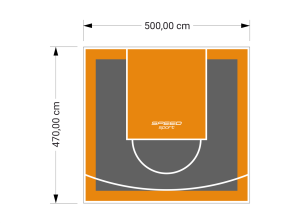 24M2/470X500CM GRAFITOWO-POMARAŃCZOWE BOISKO DO KOSZYKÓWKI SPEEDSPORT HEXA POWER PRO