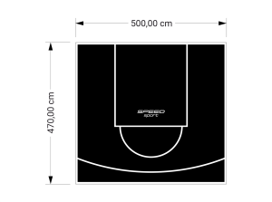 24M2/470X500CM CZARNE BOISKO DO KOSZYKÓWKI SPEEDSPORT HEXA POWER PRO