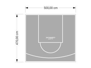 24M2/470X500CM SZARE BOISKO DO KOSZYKÓWKI SPEEDSPORT HEXA POWER PRO