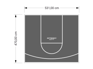 25M2/470X531CM GRAFITOWE BOISKO DO KOSZYKÓWKI SPEEDSPORT HEXA POWER PRO