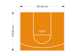 25M2/470X531CM POMARAŃCZOWE BOISKO DO KOSZYKÓWKI SPEEDSPORT HEXA POWER PRO
