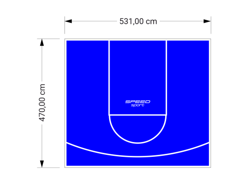 25M2/470X531CM NIEBIESKIE BOISKO DO KOSZYKÓWKI SPEEDSPORT HEXA POWER PRO