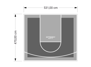 25M2/470X531CM GRAFITOWO-SZARE BOISKO DO KOSZYKÓWKI SPEEDSPORT HEXA POWER PRO