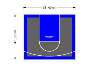 25M2/470X531CM GRAFITOWO-NIEBIESKIE BOISKO DO KOSZYKÓWKI SPEEDSPORT HEXA POWER PRO