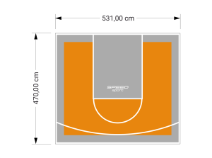 25M2/470X531CM POMARAŃCZOWO-SZARE BOISKO DO KOSZYKÓWKI SPEEDSPORT HEXA POWER PRO