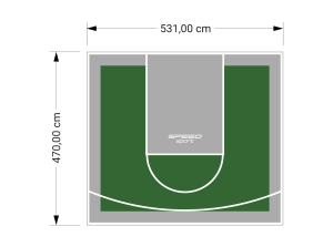 25M2/470X531CM ZIELONO-SZARE BOISKO DO KOSZYKÓWKI SPEEDSPORT HEXA POWER PRO