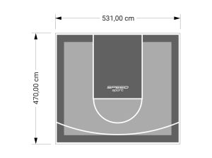 25M2/470X531CM SZARO-GRAFITOWE BOISKO DO KOSZYKÓWKI SPEEDSPORT HEXA POWER PRO