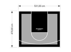 25M2/470X531CM SZARO-CZARNE BOISKO DO KOSZYKÓWKI SPEEDSPORT HEXA POWER PRO