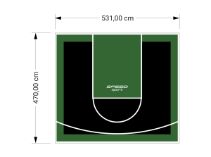 25M2/470X531CM CZARNO-ZIELONE BOISKO DO KOSZYKÓWKI SPEEDSPORT HEXA POWER PRO