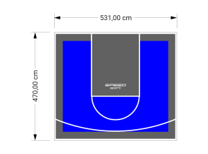 25M2/470X531CM NIEBIESKO-GRAFITOWE BOISKO DO KOSZYKÓWKI SPEEDSPORT HEXA POWER PRO