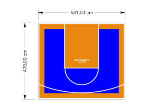 25M2/470X531CM NIEBIESKO-POMARAŃCZOWE BOISKO DO KOSZYKÓWKI SPEEDSPORT HEXA POWER PRO