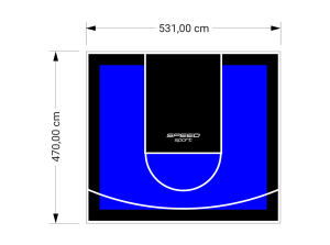 25M2/470X531CM NIEBIESKO-CZARNE BOISKO DO KOSZYKÓWKI SPEEDSPORT HEXA POWER PRO