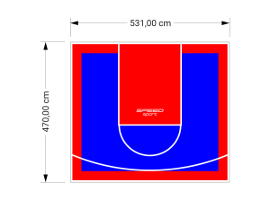 25M2/470X531CM NIEBIESKO-CZERWONE BOISKO DO KOSZYKÓWKI SPEEDSPORT HEXA POWER PRO