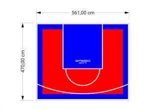 26M2/470X561CM CZERWONO-NIEBIESKIE BOISKO DO KOSZYKÓWKI SPEEDSPORT HEXA POWER PRO
