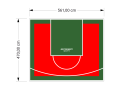 26M2/470X561CM CZERWONO-ZIELONE BOISKO DO KOSZYKÓWKI SPEEDSPORT HEXA POWER PRO