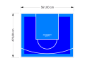 26M2/470X561CM NIEBIESKO-BŁĘKITNE BOISKO DO KOSZYKÓWKI SPEEDSPORT HEXA POWER PRO