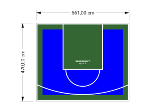26M2/470X561CM NIEBIESKO-ZIELONE BOISKO DO KOSZYKÓWKI SPEEDSPORT HEXA POWER PRO