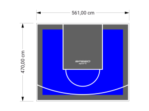 26M2/470X561CM NIEBIESKO-GRAFITOWE BOISKO DO KOSZYKÓWKI SPEEDSPORT HEXA POWER PRO