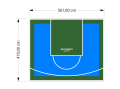 26M2/470X561CM BŁĘKITNO-ZIELONE BOISKO DO KOSZYKÓWKI SPEEDSPORT HEXA POWER PRO