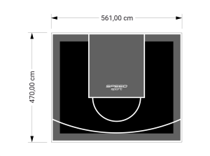 26M2/470X561CM CZARNO-GRAFITOWE BOISKO DO KOSZYKÓWKI SPEEDSPORT HEXA POWER PRO