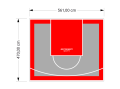 26M2/470X561CM SZARO-CZERWONE BOISKO DO KOSZYKÓWKI SPEEDSPORT HEXA POWER PRO