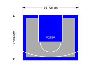 26M2/470X561CM SZARO-NIEBIESKIE BOISKO DO KOSZYKÓWKI SPEEDSPORT HEXA POWER PRO