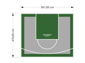 26M2/470X561CM SZARO-ZIELONE BOISKO DO KOSZYKÓWKI SPEEDSPORT HEXA POWER PRO