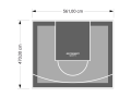 26M2/470X561CM SZARO-GRAFITOWE BOISKO DO KOSZYKÓWKI SPEEDSPORT HEXA POWER PRO