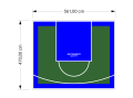 26M2/470X561CM ZIELONO-NIEBIESKIE BOISKO DO KOSZYKÓWKI SPEEDSPORT HEXA POWER PRO