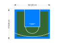 26M2/470X561CM ZIELONO-BŁĘKITNE BOISKO DO KOSZYKÓWKI SPEEDSPORT HEXA POWER PRO
