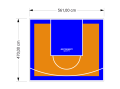 26M2/470X561CM POMARAŃCZOWO-NIEBIESKIE BOISKO DO KOSZYKÓWKI SPEEDSPORT HEXA POWER PRO